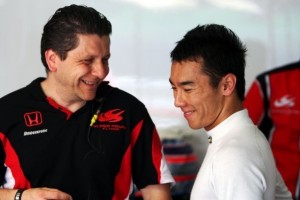 physiotherapist Alfredo Dente and Takuma Sato F1, Honda